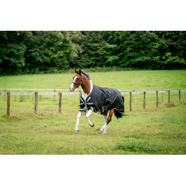 Coperta Horseware Amigo 1200D XL Turnout 50g Nero / grigio titanio / argento