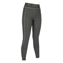 Leggings HKM Juna con fondo intero in silicone Grigio verde Leggings HKM Juna con fondo intero in silicone Grigio verde