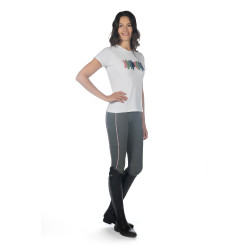 Leggings HKM Juna con fondo intero in silicone Grigio verde Leggings HKM Juna con fondo intero in silicone Grigio verde