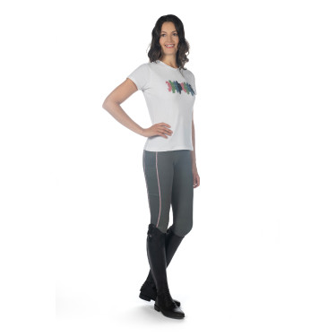 Leggings HKM Juna con fondo intero in silicone Grigio verde Leggings HKM Juna con fondo intero in silicone Grigio verde