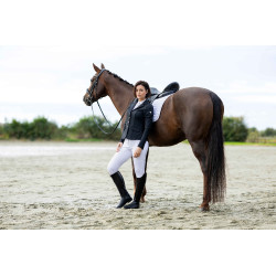 Pantaloni HKM Amalfi full seat in silicone Bianco