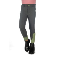 Pantaloni HKM Claire con fondo intero in silicone Grigio verde