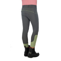 Pantaloni HKM Claire con fondo intero in silicone Grigio verde
