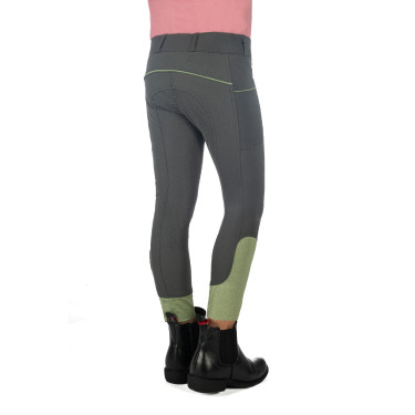 Pantaloni HKM Claire con fondo intero in silicone Grigio verde