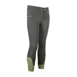 Pantaloni HKM Claire con fondo intero in silicone Grigio verde