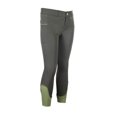 Pantaloni HKM Claire con fondo intero in silicone Grigio verde