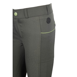 Pantaloni HKM Claire con fondo intero in silicone Grigio verde