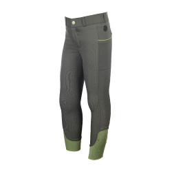 Pantaloni HKM Claire con fondo intero in silicone Grigio verde