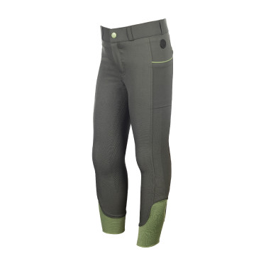 Pantaloni HKM Claire con fondo intero in silicone Grigio verde