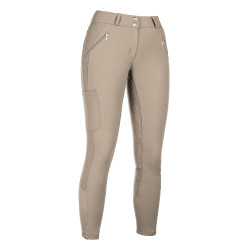Pantaloni HKM Lia a vita alta con fondo intero in Alos Beige