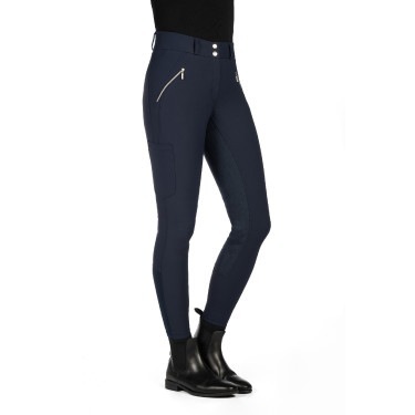 Pantaloni HKM Lia a vita alta con fondo intero in Alos Blu scuro Pantaloni HKM Lia a vita alta con fondo intero in Alos Blu scuro