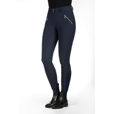 Pantaloni HKM Lia a vita alta con fondo intero in Alos Blu scuro Pantaloni HKM Lia a vita alta con fondo intero in Alos Blu scuro