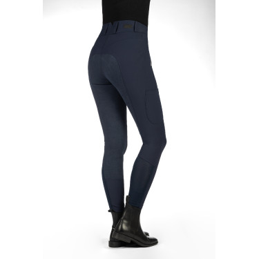 Pantaloni HKM Lia a vita alta con fondo intero in Alos Blu scuro Pantaloni HKM Lia a vita alta con fondo intero in Alos Blu scuro