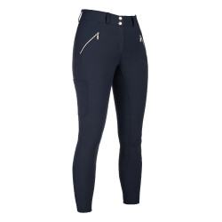 Pantaloni HKM Lia a vita alta con fondo intero in Alos Blu scuro
