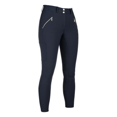 Pantaloni HKM Lia a vita alta con fondo intero in Alos Blu scuro Pantaloni HKM Lia a vita alta con fondo intero in Alos Blu scuro