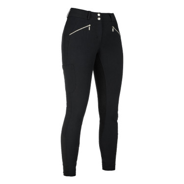 Pantaloni HKM Lia a vita alta con fondo intero in Alos Nero Pantaloni HKM Lia a vita alta con fondo intero in Alos Nero