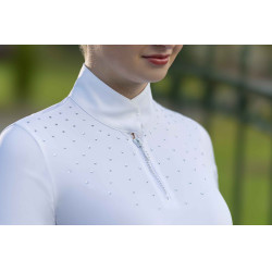 Polo da concorso HKM Skadi maniche corte donna Bianco Polo da concorso HKM Skadi maniche corte donna Bianco