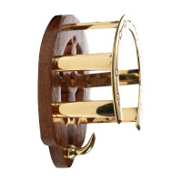 Porta-briglia a ferro di cavallo HKM in legno e ottone Ottone Oro Porta-briglia a ferro di cavallo HKM in legno e ottone Ottone Oro