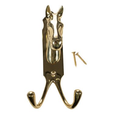 Supporto per testa di cavallo HKM doppio gancio ottone Supporto per testa di cavallo HKM doppio gancio ottone