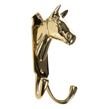 Supporto per testa di cavallo HKM doppio gancio ottone Supporto per testa di cavallo HKM doppio gancio ottone