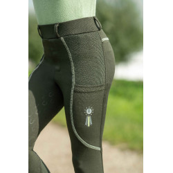 Leggings HKM Claire fondo 1/1 in silicone Grigio verde
