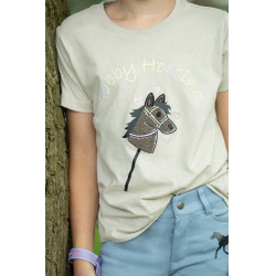 T-Shirt HKM Hobby Horsing Arcobaleno Beige T-Shirt HKM Hobby Horsing Arcobaleno Beige