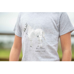 Maglietta HKM Sparkle Grigio melange Maglietta HKM Sparkle Grigio melange