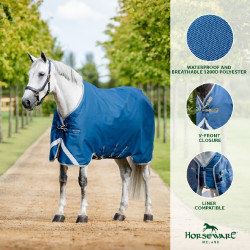 Coperta Horseware Ionic Therapy Turnout 100g Bleu imperial / argent /Marine Blu Coperta Horseware Ionic Therapy Turnout 100g Bleu imperial / argent /Marine Blu