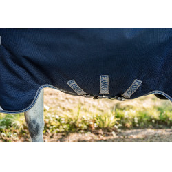 Coperta Horseware Rambo 1680D Turnout 0g Marino / temporale / grigio argento Blu marino