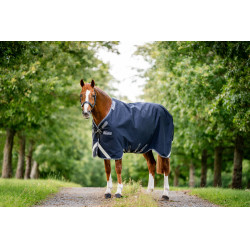 Coperta Horseware Rambo 1680D Turnout 100g Marino / temporale / grigio argento Blu marino