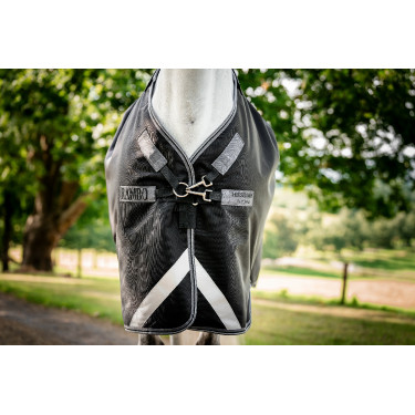 Coperta Horseware Rambo 1680D Turnout 100g Nero / temporale / grigio argento Coperta Horseware Rambo 1680D Turnout 100g Nero / temporale / grigio argento