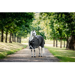 Coperta Horseware Rambo 1680D Turnout 250g VL Nero / temporale / grigio argento