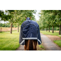 Coperta Horseware Rambo 1680D Turnout 450g VL Marino / temporale / grigio argento Blu marino