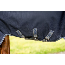 Coperta Horseware Rambo 1680D Turnout 450g VL Marino / temporale / grigio argento Blu marino