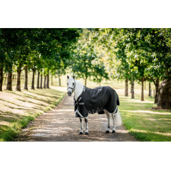 Coperta Horseware Rambo 1680D Turnout 450g VL Nero / temporale / grigio argento Coperta Horseware Rambo 1680D Turnout 450g VL Nero / temporale / grigio argento