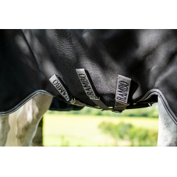 Coperta Horseware Rambo 1680D Turnout 450g VL Nero / temporale / grigio argento Coperta Horseware Rambo 1680D Turnout 450g VL Nero / temporale / grigio argento