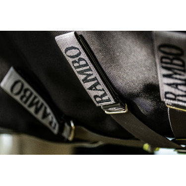Coperta Horseware Rambo 1680D Turnout 450g VL Nero / temporale / grigio argento Coperta Horseware Rambo 1680D Turnout 450g VL Nero / temporale / grigio argento