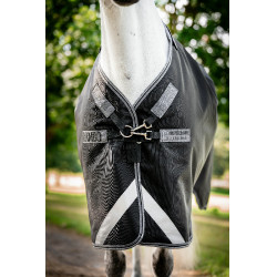 Coperta Horseware Rambo 1680D Turnout 450g VL Nero / temporale / grigio argento Coperta Horseware Rambo 1680D Turnout 450g VL Nero / temporale / grigio argento