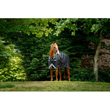 Coperta Horseware Rambo 1680D Turnout 450g VL Nero / temporale / grigio argento Coperta Horseware Rambo 1680D Turnout 450g VL Nero / temporale / grigio argento