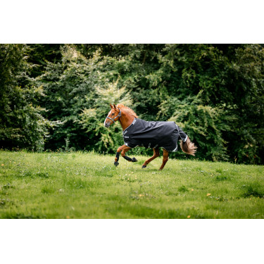 Coperta Horseware Rambo 1680D Turnout 450g VL Nero / temporale / grigio argento Coperta Horseware Rambo 1680D Turnout 450g VL Nero / temporale / grigio argento