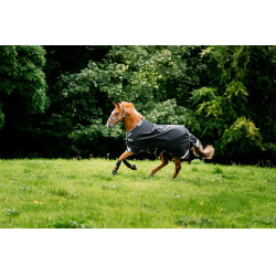 Coperta Horseware Rambo 1680D Turnout 450g VL Nero / temporale / grigio argento Coperta Horseware Rambo 1680D Turnout 450g VL Nero / temporale / grigio argento