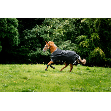 Coperta Horseware Rambo 1680D Turnout 450g VL Nero / temporale / grigio argento Coperta Horseware Rambo 1680D Turnout 450g VL Nero / temporale / grigio argento