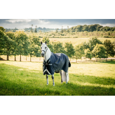 Coperta Horseware Rambo 1680D Turnout 50g Marino / temporale / grigio argento Blu marino
