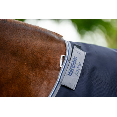 Coperta Horseware Rambo 1680D Turnout 50g Marino / temporale / grigio argento Blu marino