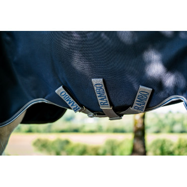 Coperta Horseware Rambo 1680D Turnout 50g Marino / temporale / grigio argento Blu marino