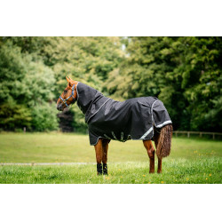 Coperta Horseware Rambo 1680D Turnout Plus 100g Nero / temporale / grigio argento