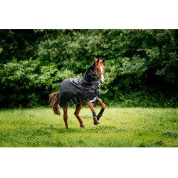 Coperta Horseware Rambo 1680D Turnout Plus 100g Nero / temporale / grigio argento