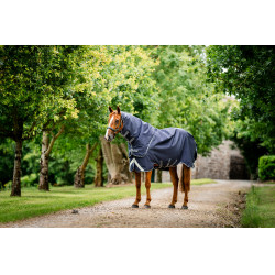 Coperta Horseware Rambo Duo Ripstop Plus Turnout Bundle (100g + 100g + 200g) Marino / temporale / grigio argento Blu marino