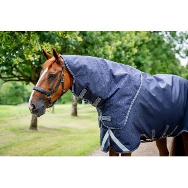 Coperta Horseware Rambo Duo Ripstop Plus Turnout Bundle (100g + 100g + 200g) Marino / temporale / grigio argento Blu marino
