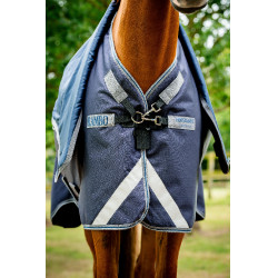 Coperta Horseware Rambo Duo Ripstop Plus Turnout Bundle (100g + 100g + 200g) Marino / temporale / grigio argento Blu marino